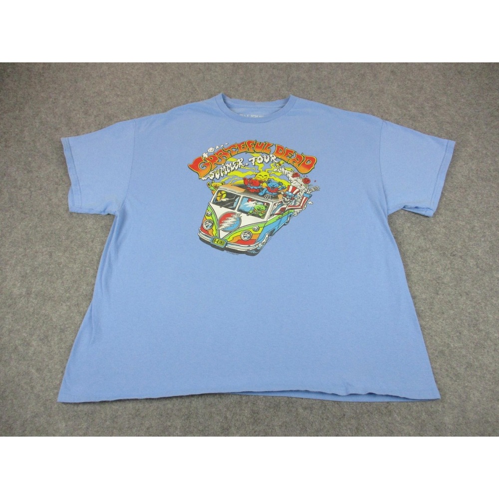 Grateful Dead Shirt Mens Blue Liquid Blue Van Bears Graphic Crew Neck Tee
